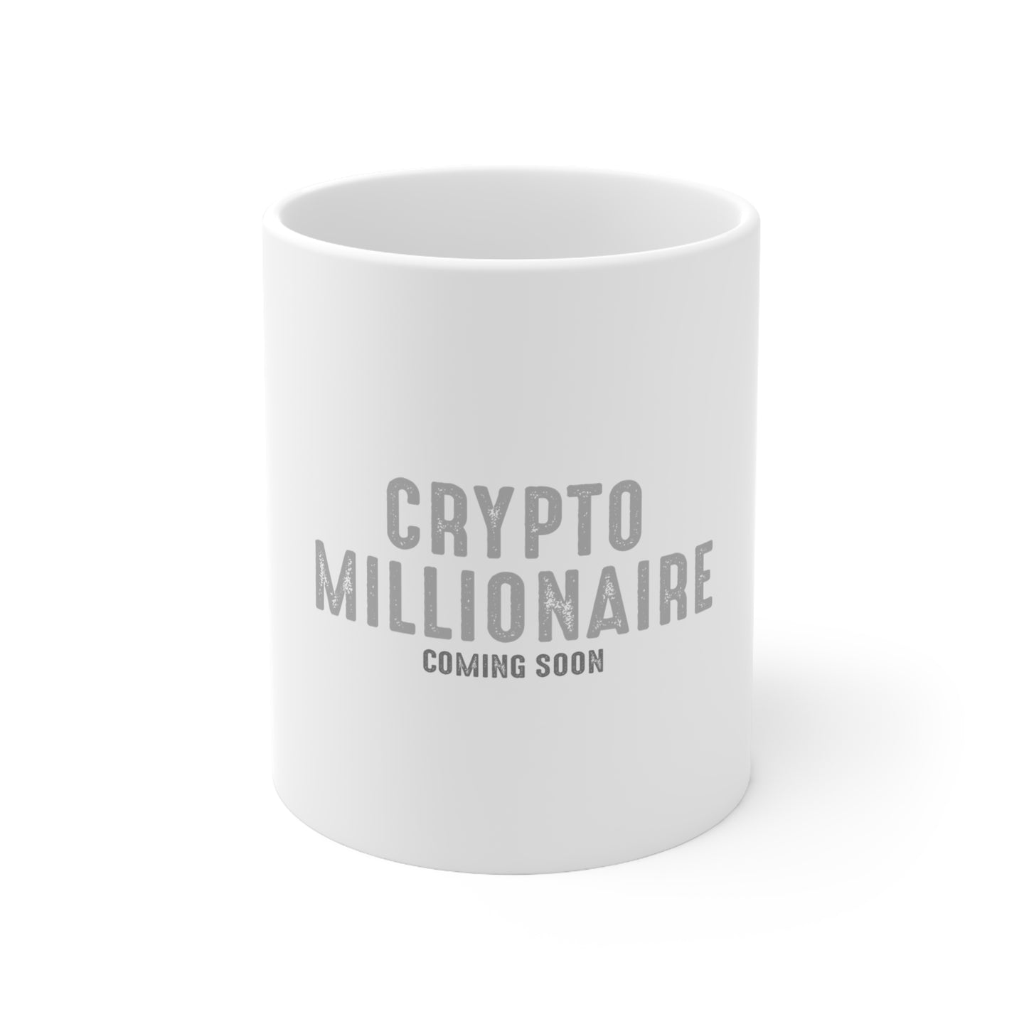 DistinctInk Glossy White Coffee / Tea Mug - Crypto Millionaire - Coming Soon