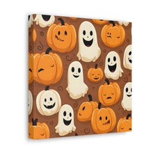 DistinctInk Canvas Wall Art with "Boo-ttifull Skeleton Cartoon Pattern Pumpkin" for Halloween
