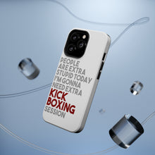 DistinctInk ToughCase for Apple iPhone, Compatible with MagSafe Charging - People Are Stupid Need Extra Kick Boxing