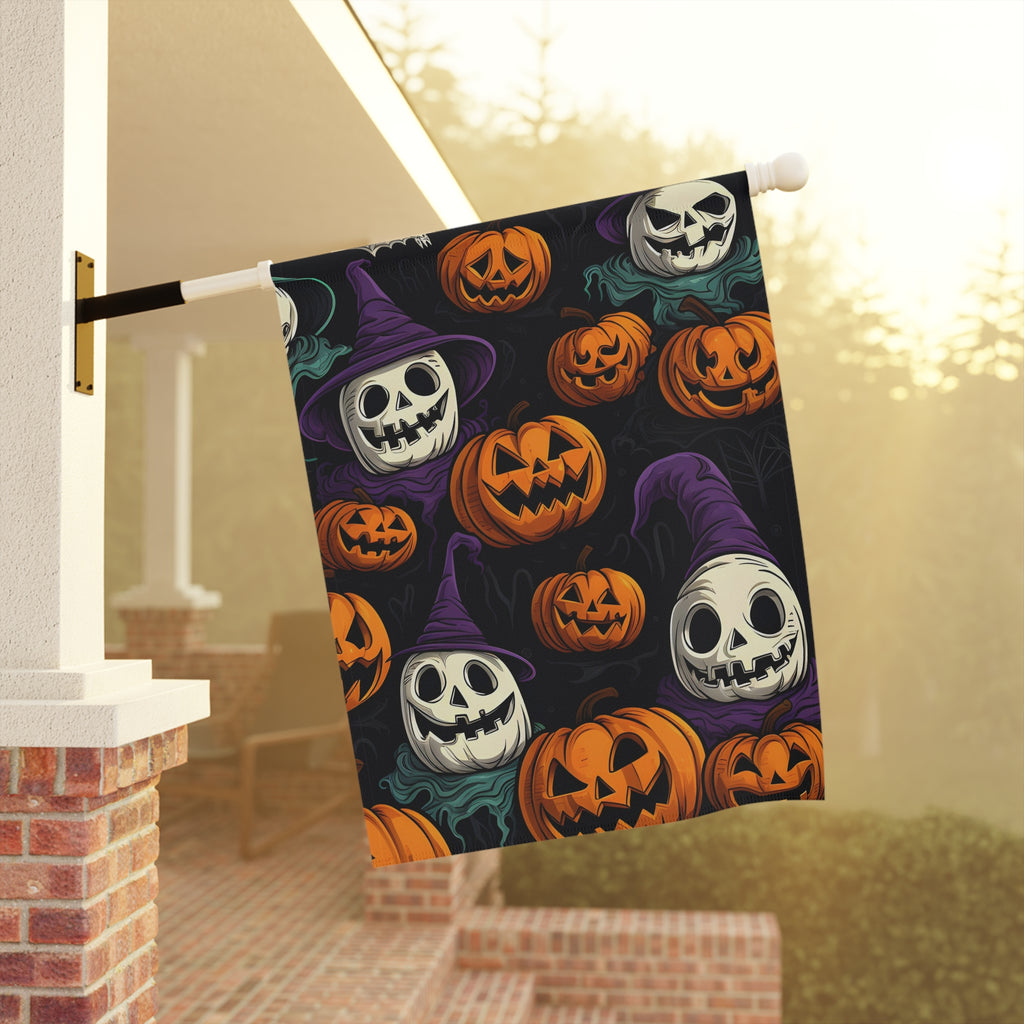 Garden & House Banner Flag with "Halloween Haunts and Pumpkin Pals" Design for Halloween, view 9