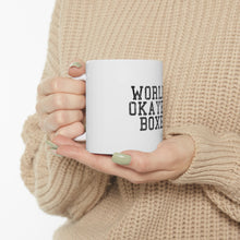 DistinctInk Glossy White Coffee / Tea Mug - World's Okayest Boxer