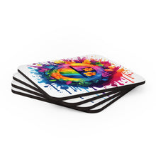 DistinctInk (Set of 4) Corkwood Coasters with The Road to FulfillmentDesign for LGBTQ+ Pride