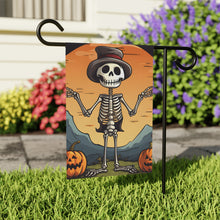 DistinctInk Garden & House Banner / Flag with Skelefun Halloween Design for Halloween