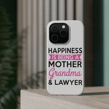 DistinctInk ToughCase for Apple iPhone, Compatible with MagSafe Charging - Happiness is Being a Mother Grandma Lawyer