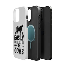 DistinctInk ToughCase for Apple iPhone, Compatible with MagSafe Charging - Easily Distracted By Cows