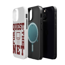 DistinctInk ToughCase for Apple iPhone, Compatible with MagSafe Charging - Quest For The Net Basketball