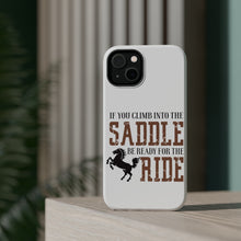 DistinctInk ToughCase for Apple iPhone, Compatible with MagSafe Charging - Climb into the Saddle, Ready for a Ride