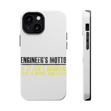 DistinctInk ToughCase for Apple iPhone, Compatible with MagSafe Charging - Engineer's Motto If Isn't Broken Fix It