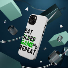 DistinctInk ToughCase for Apple iPhone, Compatible with MagSafe Charging - Eat Game Repeat - Video Games Gamer