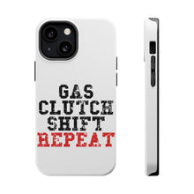 DistinctInk ToughCase for Apple iPhone, Compatible with MagSafe Charging - Gas Clutch Shift Repeat