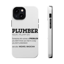DistinctInk ToughCase for Apple iPhone, Compatible with MagSafe Charging - Plumber Definition - Solves A Problem