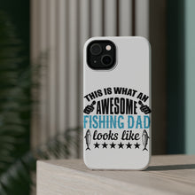 DistinctInk ToughCase for Apple iPhone, Compatible with MagSafe Charging - This is What Awesome Fishing Dad Looks Like