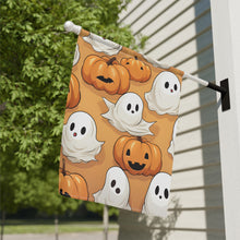 DistinctInk Garden & House Banner / Flag with Ghostly Skeleton Pumpkin Patch Design for Halloween