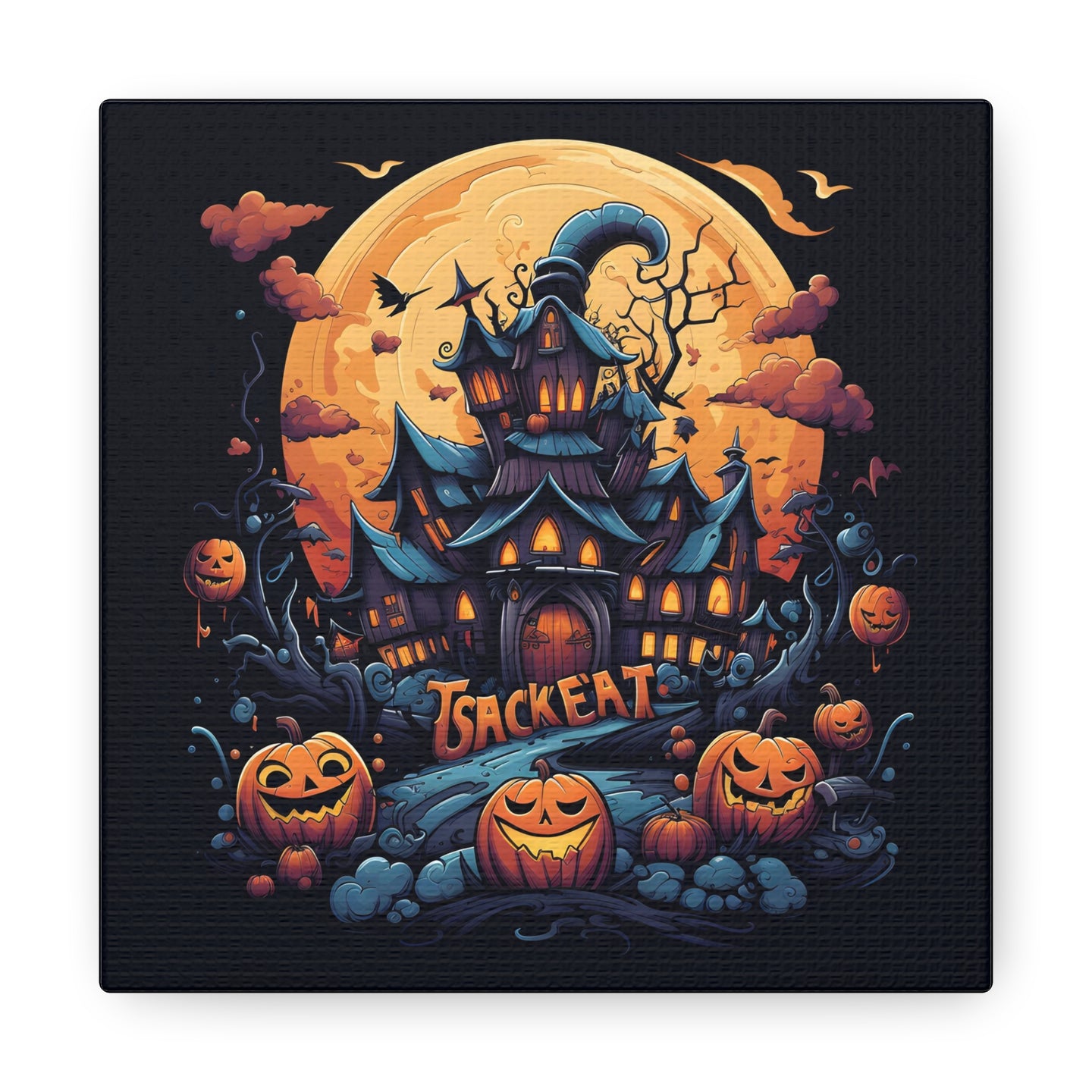 DistinctInk Canvas Wall Art with Spooky Sweet Treats for Halloween