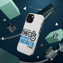 DistinctInk ToughCase for Apple iPhone, Compatible with MagSafe Charging - No Fear Mechanical Engineer is Here