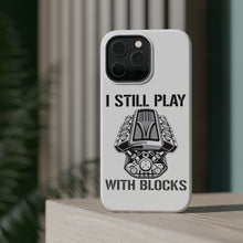 DistinctInk ToughCase for Apple iPhone, Compatible with MagSafe Charging - I Still Play with Blocks - Cars