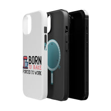 DistinctInk ToughCase for Apple iPhone, Compatible with MagSafe Charging - Born to Bake Forced to Work