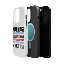DistinctInk ToughCase for Apple iPhone, Compatible with MagSafe Charging - Marriage Trouble Starts