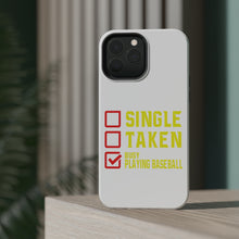 DistinctInk ToughCase for Apple iPhone, Compatible with MagSafe Charging - Single Taken Busy Playing Baseball