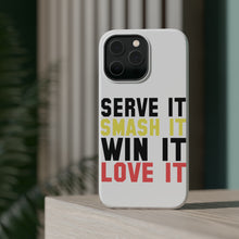 DistinctInk ToughCase for Apple iPhone, Compatible with MagSafe Charging - Serve It Smash It Win It Love It Tennis