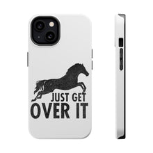 DistinctInk ToughCase for Apple iPhone, Compatible with MagSafe Charging - Just Get Over It - Horse Jump