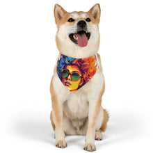 DistinctInk Adjustable Pet Banana Collar with A World of Words Design for LGBTQ+ Pride