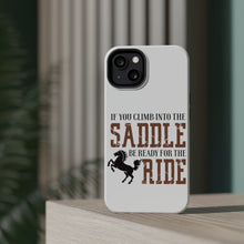 DistinctInk ToughCase for Apple iPhone, Compatible with MagSafe Charging - Climb into the Saddle, Ready for a Ride