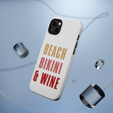 DistinctInk ToughCase for Apple iPhone, Compatible with MagSafe Charging - Beach Bikini & Wine