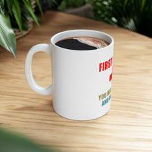 DistinctInk Glossy White Coffee / Tea Mug - First Aid Kit - Whiskey & Duct Tape