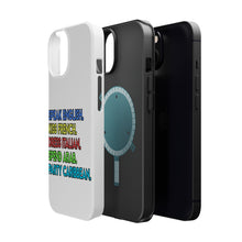 DistinctInk ToughCase for Apple iPhone, Compatible with MagSafe Charging - Speak English Kiss French Dress Italian
