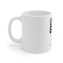 DistinctInk Glossy White Coffee / Tea Mug - Life is Golf Slice Hook Straight Miracle