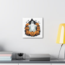 DistinctInk Canvas Wall Art with Ghost Skeleton Pumpkins Pattern for Halloween