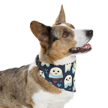 DistinctInk Adjustable Pet Banana Collar with Skelephants and Ghostly Ghouls Design for Halloween