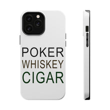 DistinctInk ToughCase for Apple iPhone, Compatible with MagSafe Charging - Poker Whiskey Cigar