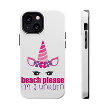 DistinctInk ToughCase for Apple iPhone, Compatible with MagSafe Charging - Beach Please I'm a Unicorn