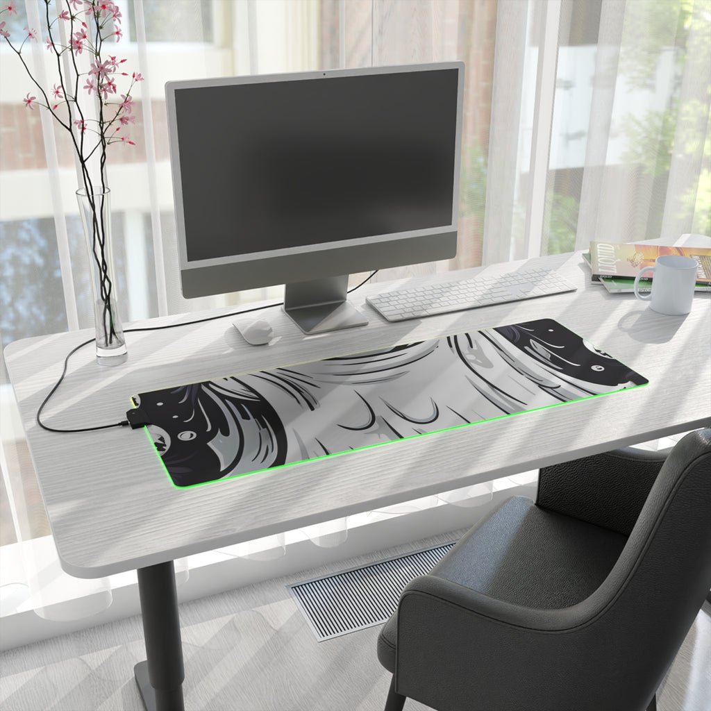 LED Gaming Mouse Pad with Ghost Skeleton Pumpkins Design for Halloween, view 22