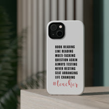 DistinctInk ToughCase for Apple iPhone, Compatible with MagSafe Charging - Teacher Book Reading Line Multi Tasking