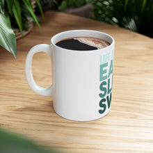 DistinctInk Glossy White Coffee / Tea Mug - Life Is Simple Eat Sleep Swim