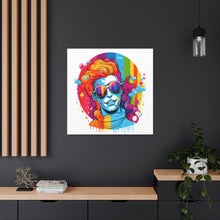 DistinctInk Canvas Wall Art with Leading with Courage and Grace for LGBTQ+ Pride