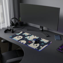 DistinctInk LED Gaming Mouse Pad with Skelephants and Ghostly Ghouls Design for Halloween