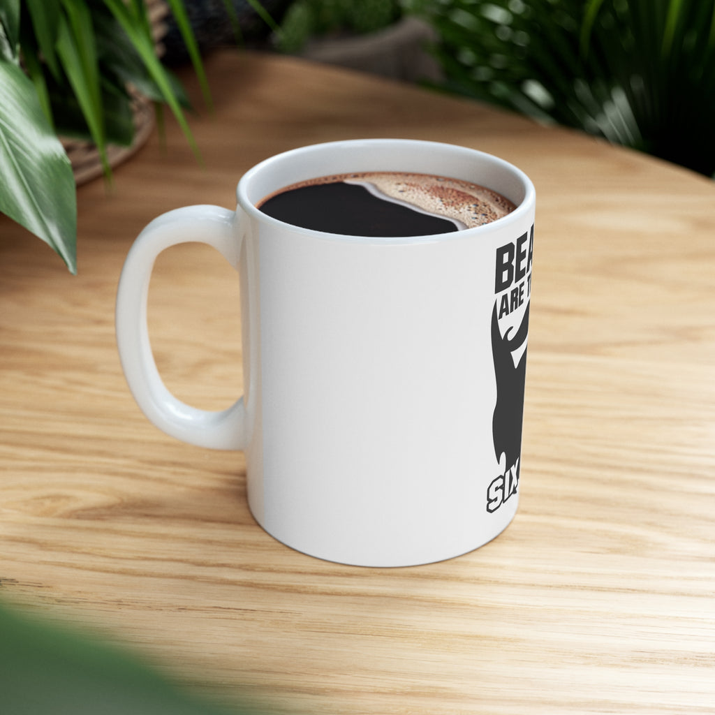 Glossy White Coffee / Tea Mug - Beards are the New Six Pack, view 8