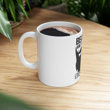 DistinctInk Glossy White Coffee / Tea Mug - Beards are the New Six Pack