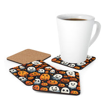 DistinctInk (Set of 4) Corkwood Coasters with Spooky Halloween NightDesign for Halloween