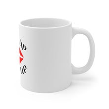 DistinctInk Glossy White Coffee / Tea Mug - Wake Up and Make Up
