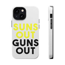 DistinctInk ToughCase for Apple iPhone, Compatible with MagSafe Charging - Suns Out, Guns Out