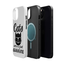 DistinctInk ToughCase for Apple iPhone, Compatible with MagSafe Charging - Cats Are Just Awesome