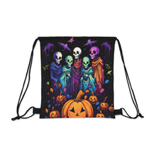 DistinctInk Drawstring Bag Backpack with "Mindful Connections" Design for Halloween  LGBTQ+ Pride