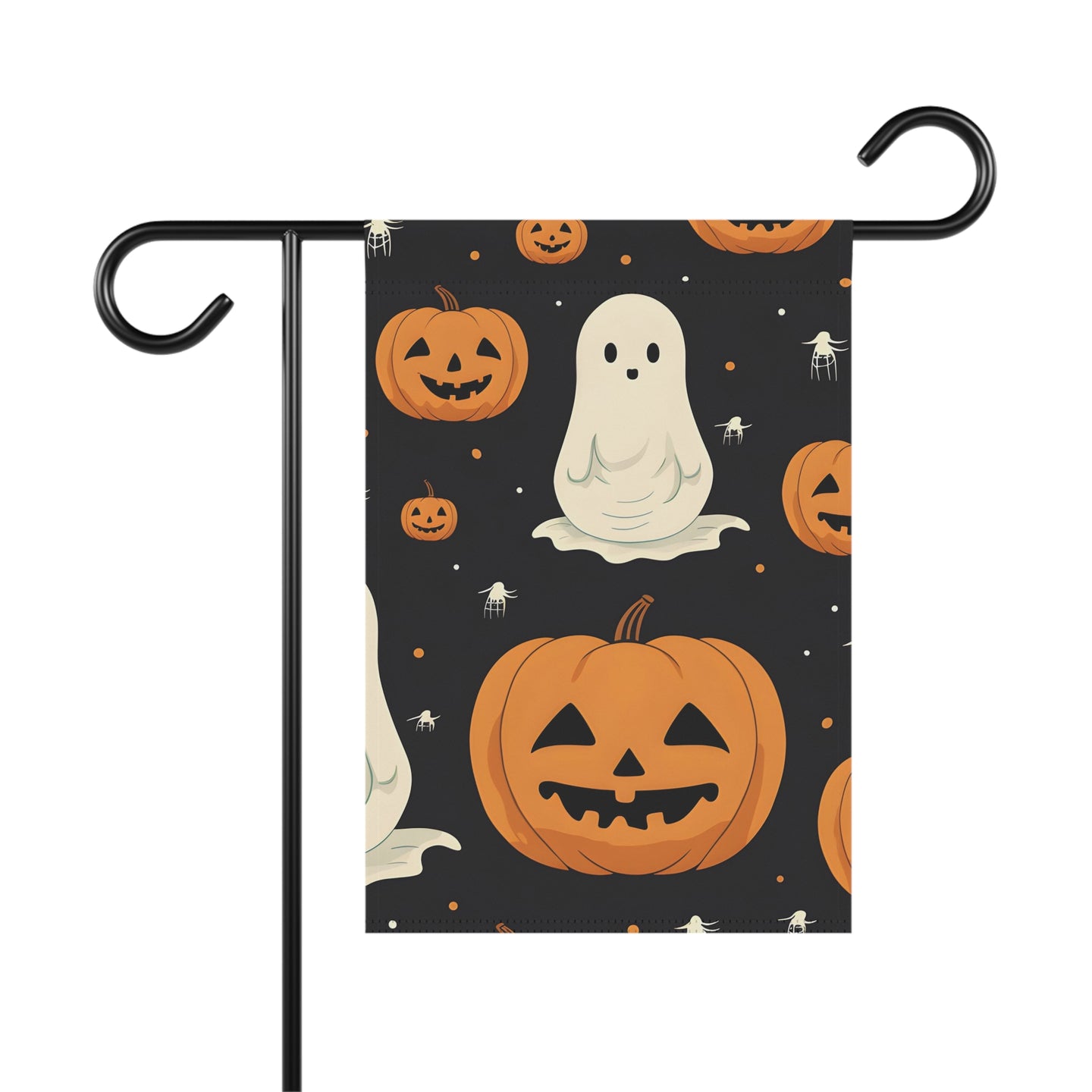 DistinctInk Garden & House Banner / Flag with Spooky Skeleton Pumpkin Patch Design for Halloween