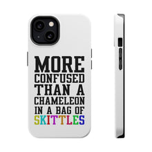 DistinctInk ToughCase for Apple iPhone, Compatible with MagSafe Charging - More Confused than Chameleon in Skittles