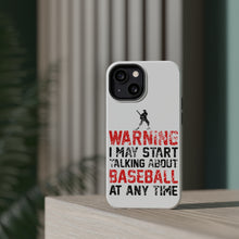 DistinctInk ToughCase for Apple iPhone, Compatible with MagSafe Charging - Warning May Start Talking Baseball